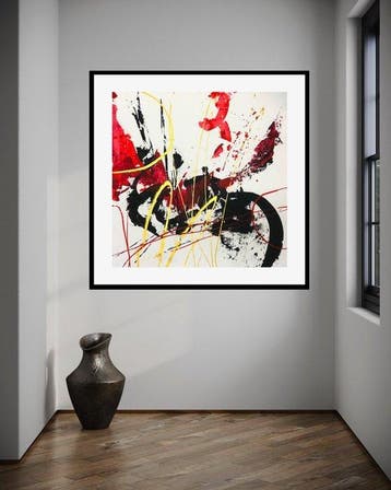 Dam Domido - NO RESERVE PRICE-Golden dripping - 100 x 100 cm