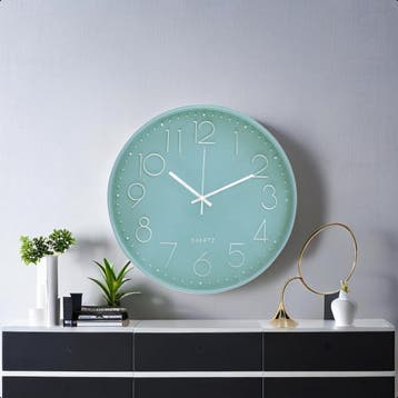 Tyme Wandklok 40cm Klok Modern - Muurklok - Analoog - Stil, Ophalen of Verzenden, Zo goed als nieuw