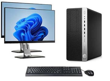 HP EliteDesk 800 G4 MT i7 8e Gen incl. 2 Monitoren + Windows, Ophalen of Verzenden, Nieuw