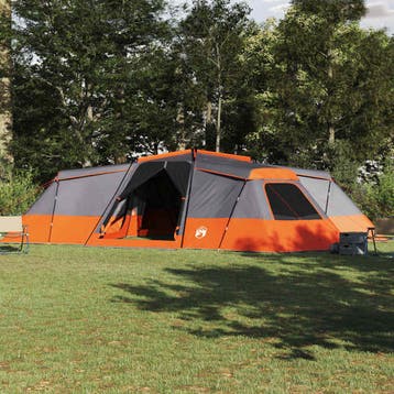 vidaXL Gezinstent met dak Grijs en Oranje 833 x 585 x 216 cm, Verzenden, Nieuw, Tot en met 2