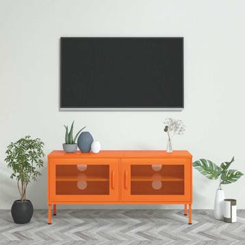 vidaXL Tv-meubel 105x35x50 cm staal oranje, 100 tot 150 cm, Verzenden, Nieuw, Minder dan 100 cm