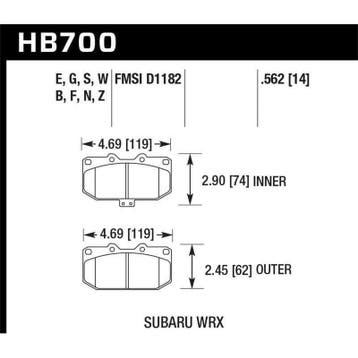 Hawk 06-07 Subaru Impreza WRX HP Plus Front Street Brake, Ophalen of Verzenden, Nieuw