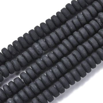 20 x Polymeer kralen rondellen 7mm Black (Polymeerkralen), Hobby en Vrije tijd, Kralen en Sieraden maken, Ophalen of Verzenden