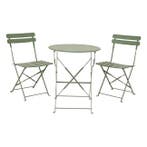 Bistroset | Decoris | 3-delig (Inklapbaar, Staal, Groen), Verzenden, Nieuw