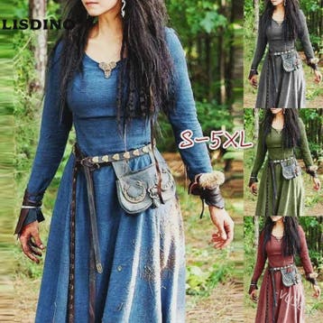 Middeleeuwse Maxi Jurk voor Dames - Vintage Elf/Renaissance, Verzenden