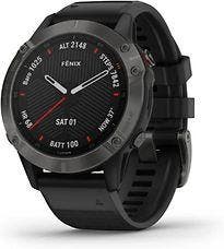 Garmin Fenix 6 Sapphire 47 mm zwart met een zwarte siliconen, Verzenden, Gebruikt