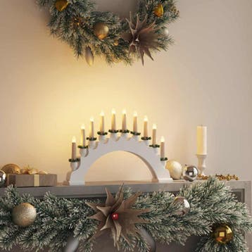 vidaXL Kerst Kaarsenboog met 10 LED Kaarsen LEDs Warmwit, Diversen, Verzenden, Nieuw