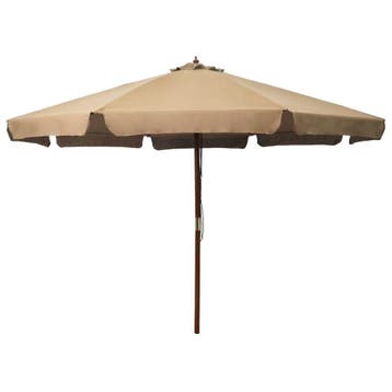 Houten Parasol 330cm | Tweedekansje | OP=OP, Tuin en Terras, Ophalen of Verzenden, Zo goed als nieuw, 3 tot 4 meter, Stokparasol