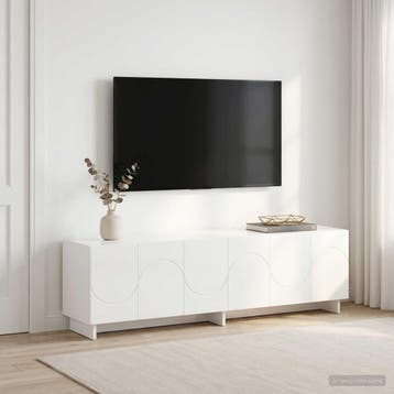 vidaXL tv-meubel 140 x 34,5 x 40 cm Hoogglans Wit Bewerkt, Huis en Inrichting, Kasten | Televisiemeubels, 100 tot 150 cm, Verzenden