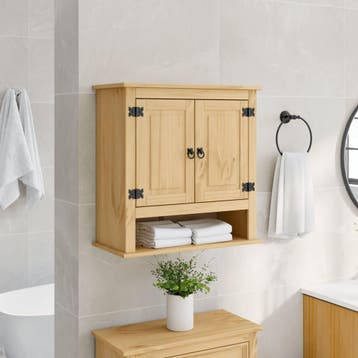 vidaXL Badkamerwandkast Corona 70x33x71,5 cm massief, Verzenden, Nieuw, (Half)hoge kast, Minder dan 100 cm