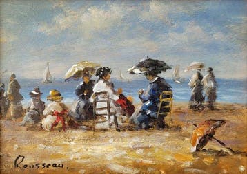 Camille Rousseau (1949) - Les élégantes à la plage ~