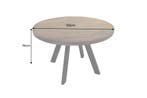 Eettafel IRON CRAFT Ø 120cm rond mangohout taupebruin met, Ophalen of Verzenden, Nieuw