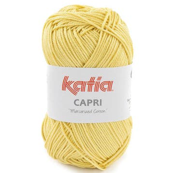 Katia Capri - 82180 zachtgeel - Katoen Garen, Hobby en Vrije tijd, Breien en Haken, Ophalen of Verzenden, Nieuw