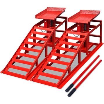 vidaXL Autoreparatie oprijplaten 2 st staal rood, Verzenden, Nieuw