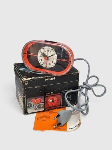 Bureauklok - Philips HR 5283 – Orange Space Age Electric