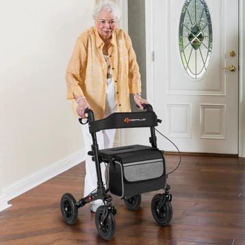 2dekans | Coast Opvouwbare Rollator Zwart – 2-in-1, Diversen, Ophalen of Verzenden, Zo goed als nieuw