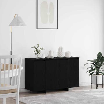 vidaXL Dressoir Zwart Eiken 120 x 41 x 75 cm Bewerkt hout, Verzenden, Nieuw, Overige houtsoorten, Minder dan 50 cm