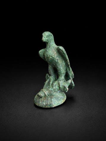 Oud-Romeins, Keizerrijk Gepatineerd brons Figuur - 5.1 cm, Antiek en Kunst