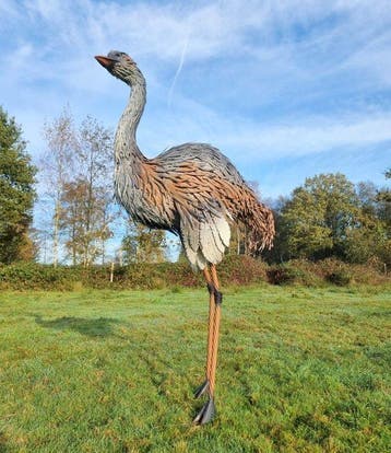 sculptuur, sculptuur, Struisvogel XXL - 160 cm - Metaal -