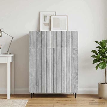 vidaXL Dressoir Grijs sonoma 66 x 34,5 x 92 cm Bewerkt hout, Verzenden, Nieuw, Overige houtsoorten, Minder dan 50 cm