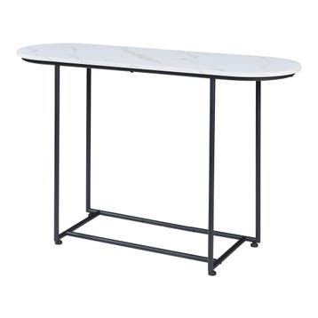 Console tafel Nordfron 120x40x75 cm zwart en marmer wit [en., Huis en Inrichting, Tafels | Sidetables, Verzenden, Nieuw