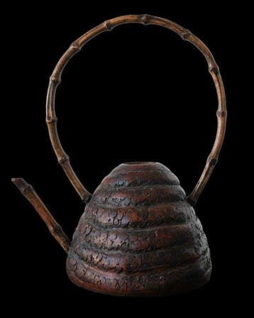Theepot - Kunstobject Okimono - Bamboewortel, Bamboe - H