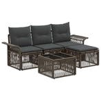 vidaXL Tuinbankenset 5 pcs Grijs poly rattan, Verzenden, Nieuw, 5 zitplaatsen