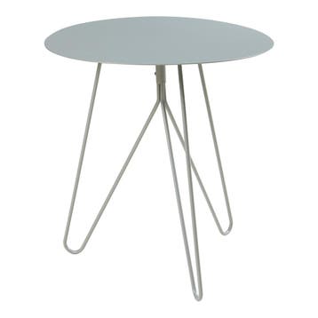 Bijzettafel Nopimi rond metaal 45x43 cm grijs mat [en.casa], Huis en Inrichting, Verzenden, Nieuw