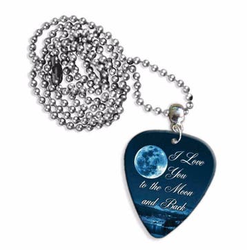 Aluminium plectrum ketting I Love You to the Moon and Back, Ophalen of Verzenden, Nieuw