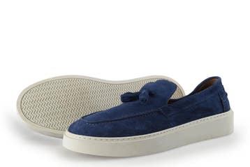 Manfield Loafers in maat 43 Blauw, Loafers, Manfield, Zo goed als nieuw, Verzenden