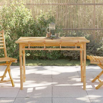 vidaXL Tuintafel 110x55x75 cm bamboe, Verzenden, Nieuw, Hout