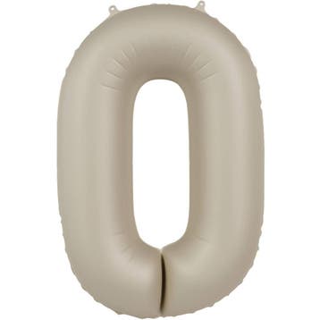 Folie Ballon cijfer 0 Cream Latte 86 cm, Verzenden, Nieuw, Feestartikel, Verjaardag