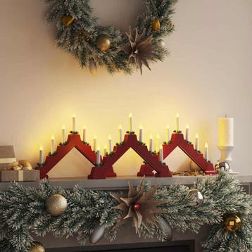 vidaXL Kerst Kaars Brug 3 st 7 LEDs Warmwit 39.5 x 5 x 29, Verzenden, Nieuw