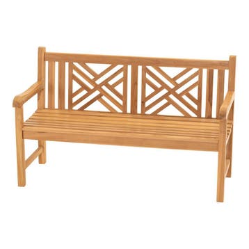 Tuinbank teakhout Cross 150 cm 3 persoons, Ophalen of Verzenden, Nieuw, Teakhout