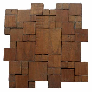 Mozaïek Hout Square Random Old Teak (P 02) 30X30 Cm (Prijs, Ophalen of Verzenden, Nieuw