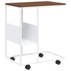 C-vorm Tafel bewerkt hout wit | Tweedekansje | OP=OP, Nieuw, 60 cm of meer, Hout, 55 tot 75 cm