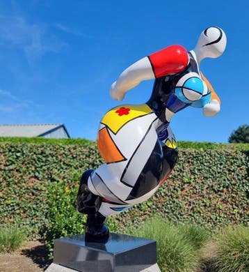 Beeldje - Abstracte vrouw - 52 cm - Steen, Glasvezel