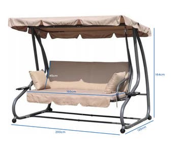 Tuin Schommelbank 200cm | Premium | OP=OP, Tuin en Terras, Tuinstoelen, Ophalen of Verzenden, Nieuw, Aluminium, Verstelbaar