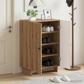 vidaXL Schoenenkast EDE 59,5 x 39,5 x 90 cm Bewerkt hout, Verzenden, Nieuw