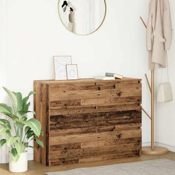 vidaXL Dressoir 100x35x76 cm spaanplaat oud hout, Verzenden, Nieuw, Overige houtsoorten