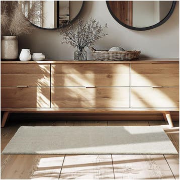 Kortpolig vloerkleed Soft Zone - 80 x 150 cm, zandkleur, Verzenden, Nieuw