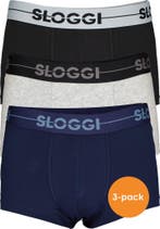 Sloggi Men - XL (7) Go 3Pack Hipster Zwart/Grijs/Blauw, Verzenden