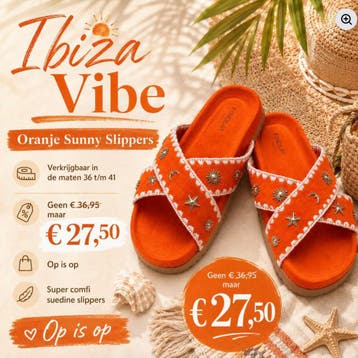 WOW Oranje soft schelp Damesslippers, Kleding | Dames, Schoenen, Ophalen of Verzenden, Nieuw, Oranje, Slippers