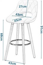 24goodz Barkruk met Rugleuning en Voetsteun - Ergonomisch On, Huis en Inrichting, Barkrukken, Verzenden, Nieuw