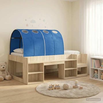 vidaXL Hoge Bedframe voor Kinderen met Opslag Sonoma eiken, Verzenden, Nieuw, Bruin, Hout