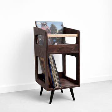 Klein Mid Century Modern LP meubel, Voor platenspeler, vinyl, Nieuw, Minder dan 50 cm, Ophalen of Verzenden, Mid Century Modern