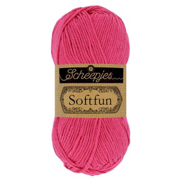 Scheepjes Softfun - 2495 Hot Pink - Haakgaren / Breigaren, Ophalen of Verzenden, Nieuw, Breien of Haken, Wol of Garen