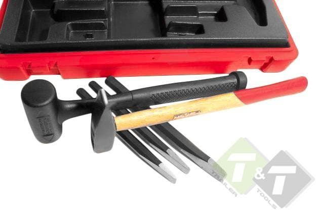 Hamer En Beitelset, 5 Delig, 300g Kunststof Hamer, 400g Stal, Doe-het-zelf en Verbouw, Gereedschap | Handgereedschap, Nieuw, Ophalen of Verzenden
