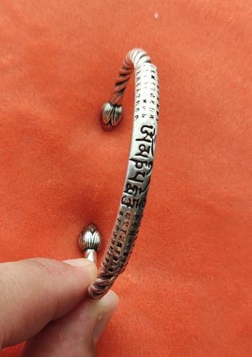 Zonder minimumprijs - Armband Zilver - 999-Om Mani Padme Hum, Nieuw