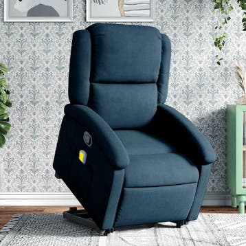 vidaXL Sta-op-massagestoel verstelbaar fluweel blauw, Huis en Inrichting, Fauteuils, Verzenden, Nieuw